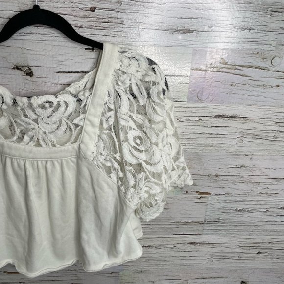 We the free people white crop blouse lace size small - Picture 9 of 12